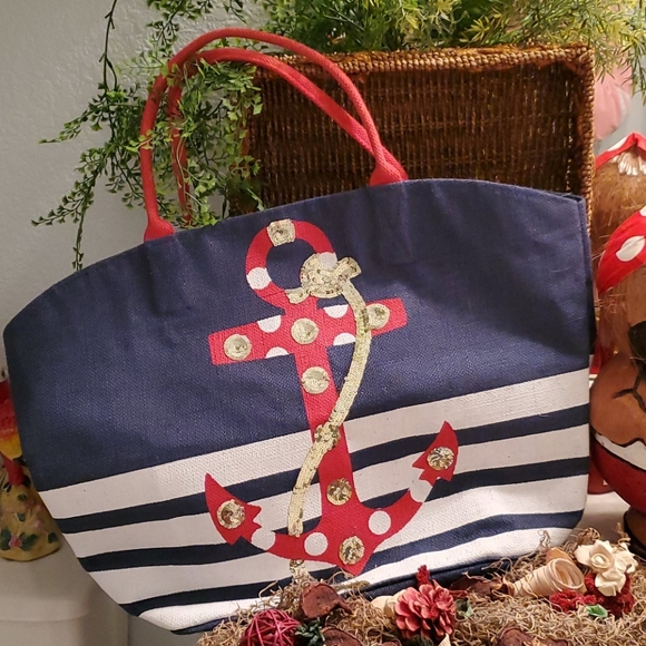 Mud Pie Handbags - MUD PIE ⚓ ANCHORS AWAY TOTE